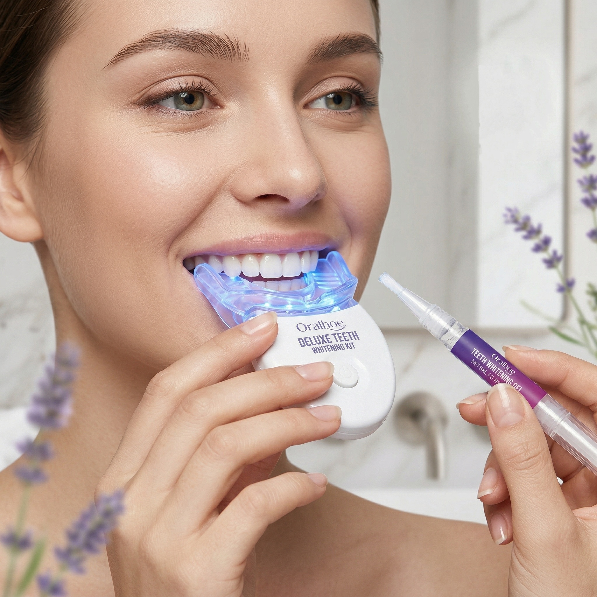 Teeth Whitening Uv Light - Oralhoe Teeth Care Set Oral Hygiene