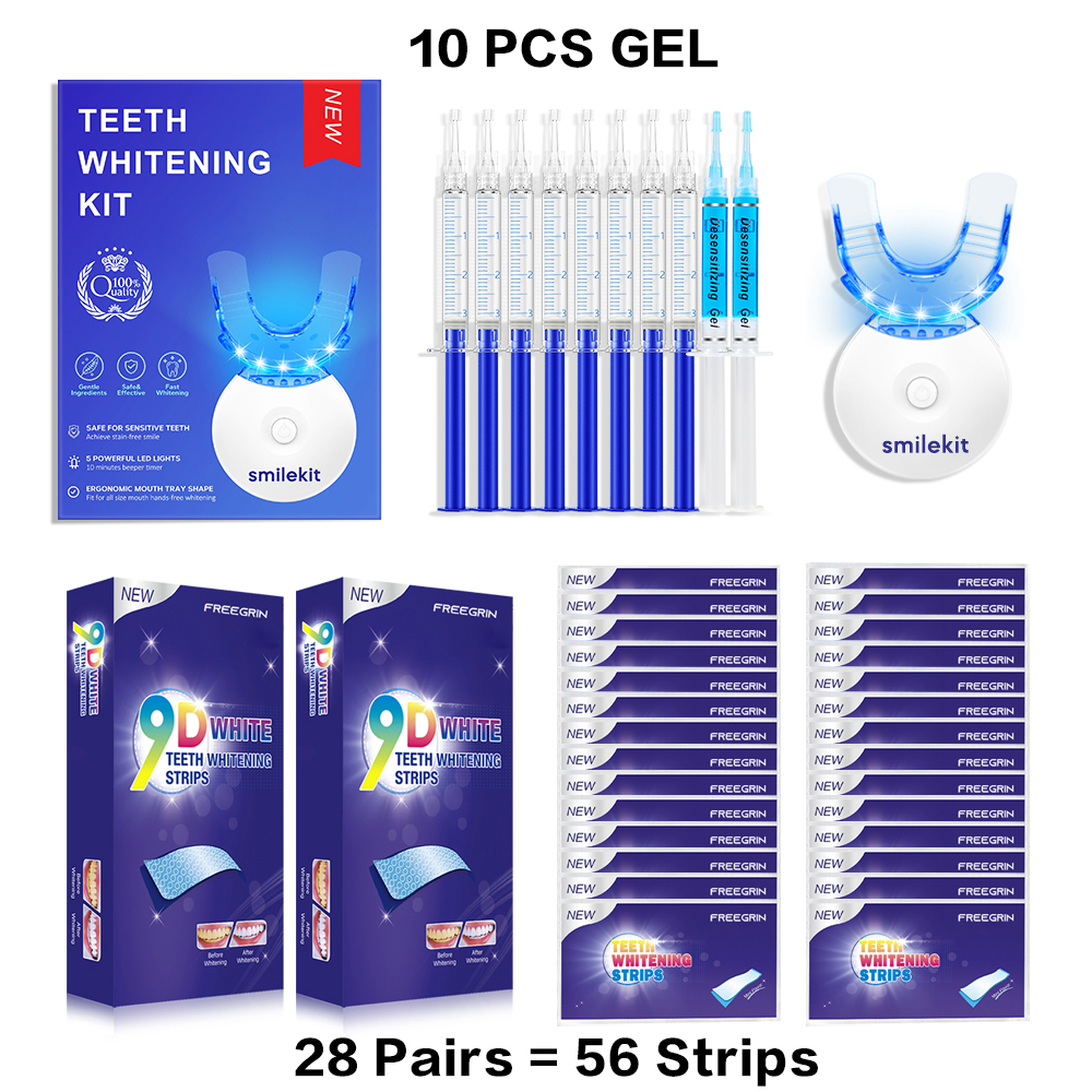 Teeth Whitening Toothpaste - Teeth Whitening Kit - 5X LED