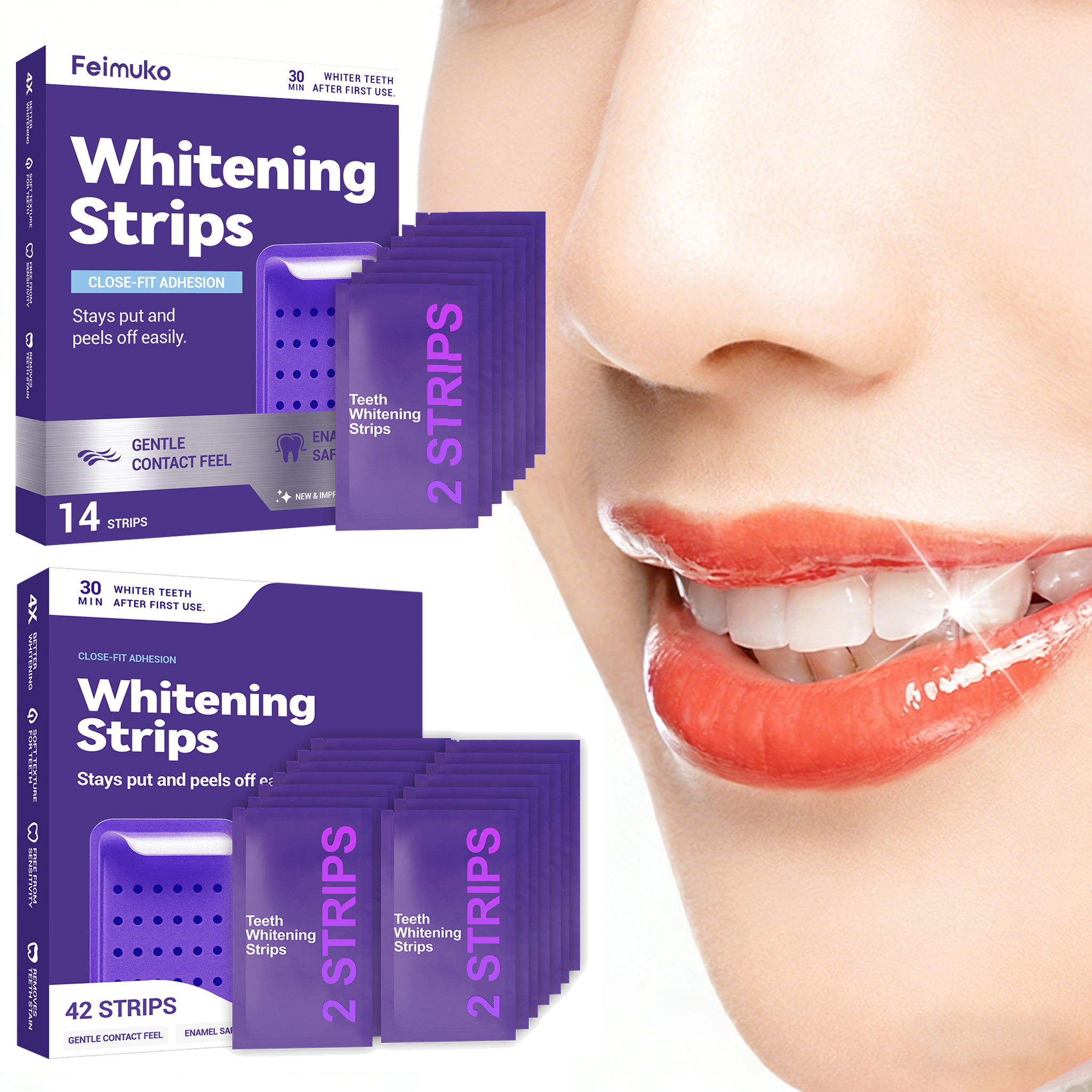Teeth Whitening Toothpaste - Purple Teeth Whitening Strips Brighteni Tooth