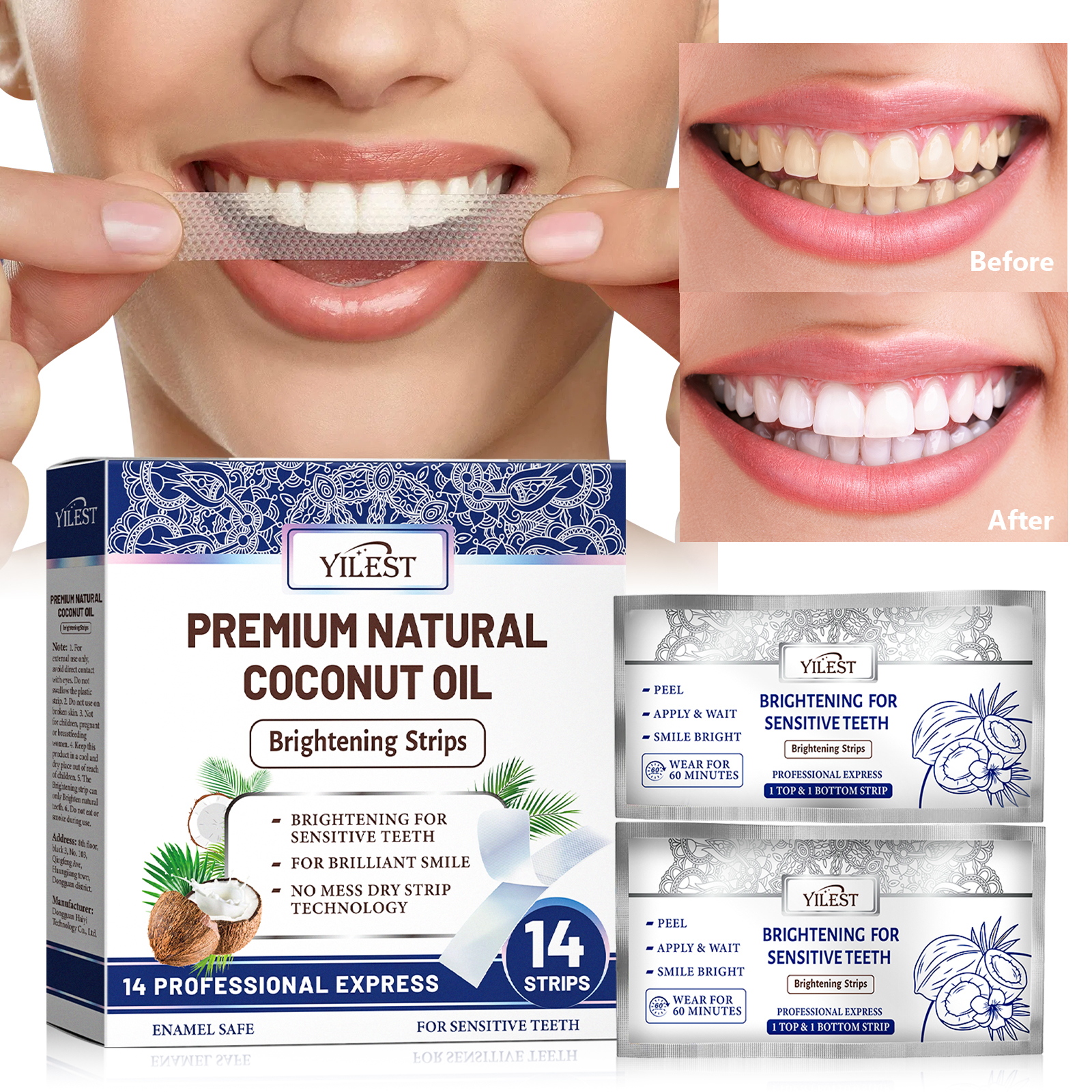 Teeth Whitening Flash - Teeth Whitening Strips 14pcs Cleansing Relief
