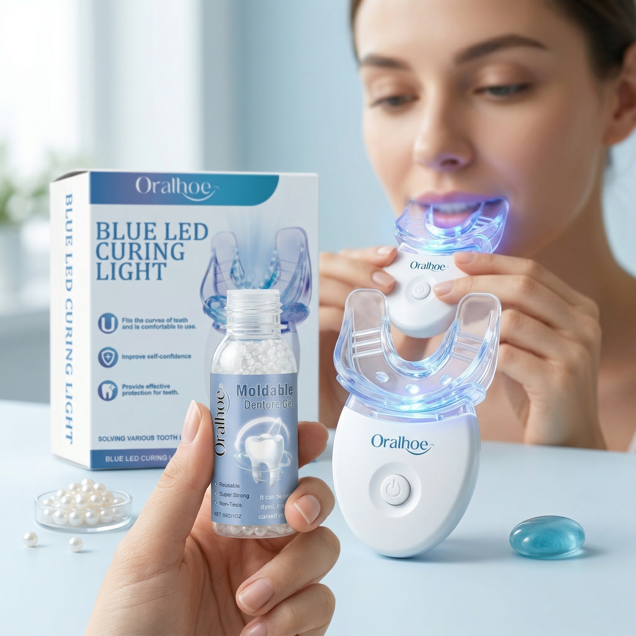 Oralhoe Dental Care Kit Produc – Teeth Whitening Uv Light recenzja i cena