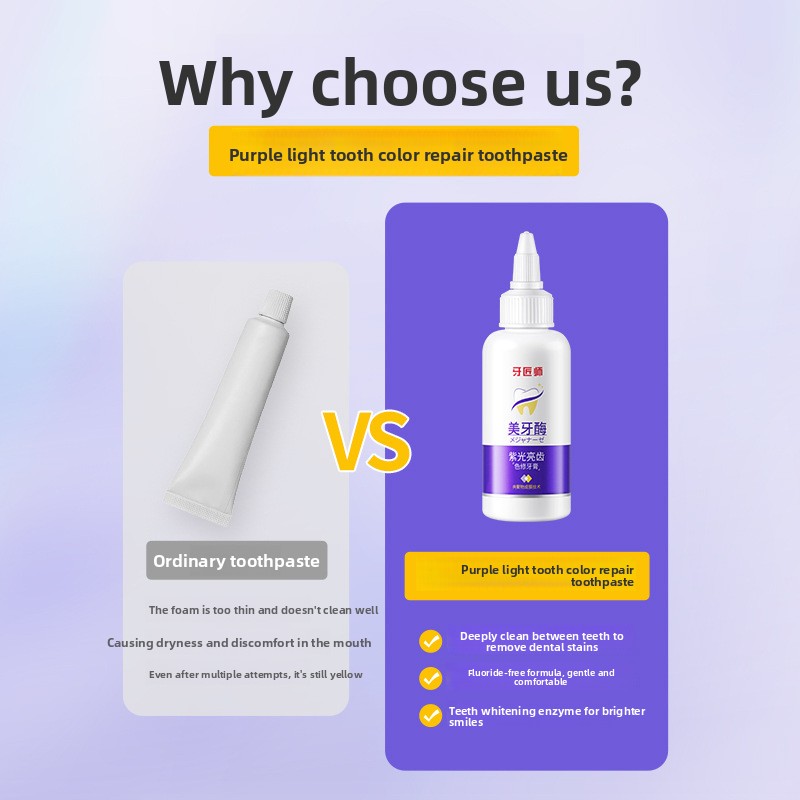Purple Light Brightening Tooth – Teeth Whitening Enzymes recenzja i cena