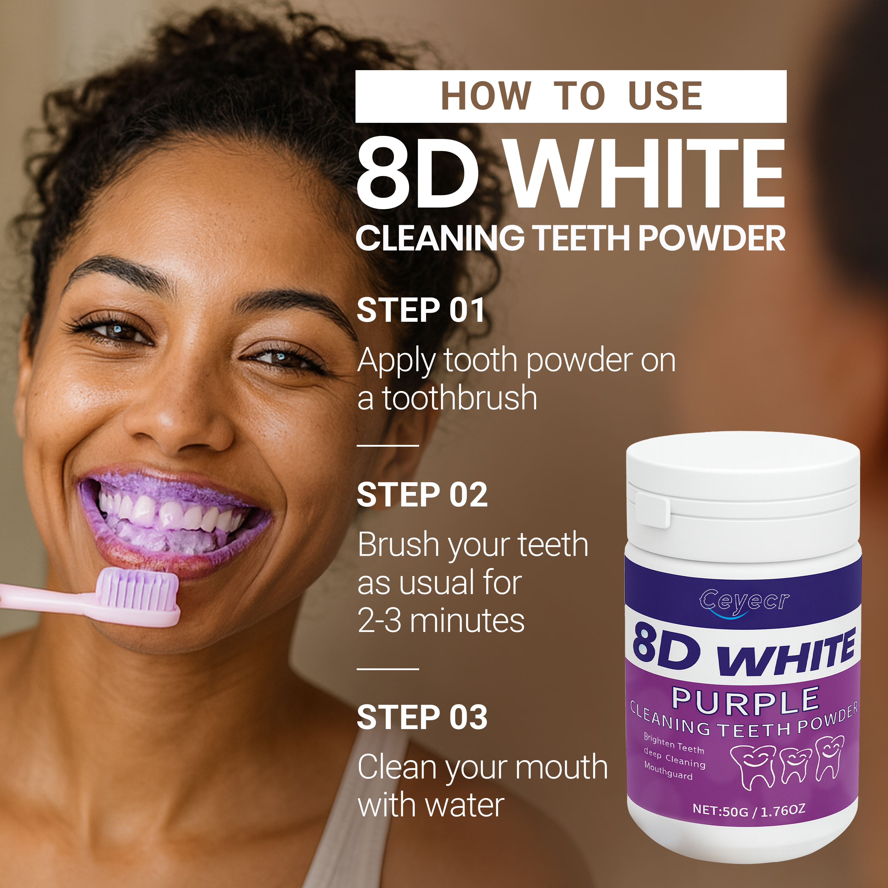 8D white Teeth Whitening Powde – Teeth Whitening Flash recenzja i cena
