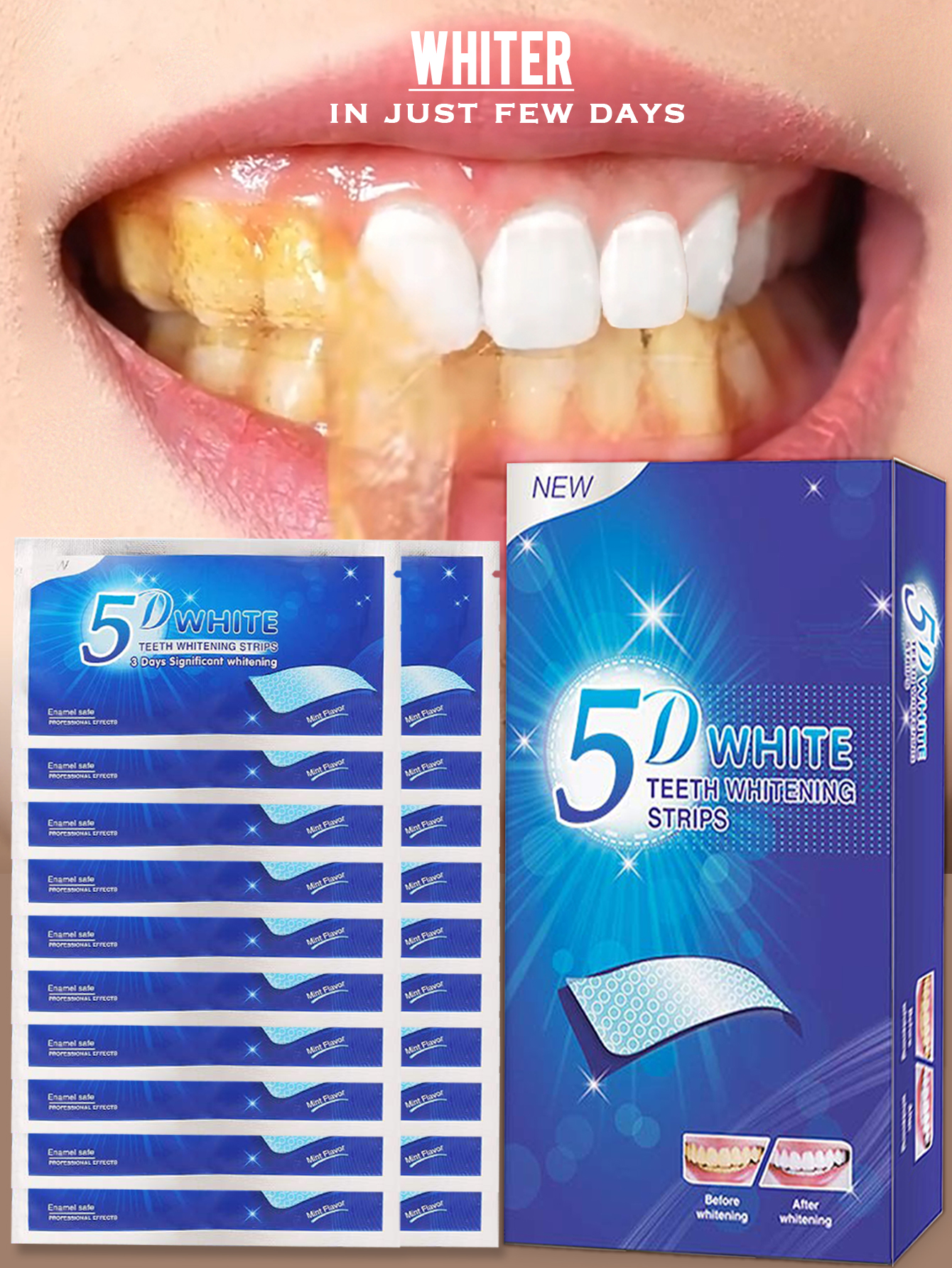 Teeth Whitening Strip 5D 9D Wh – Teeth Whitening At Home Kit recenzja i cena